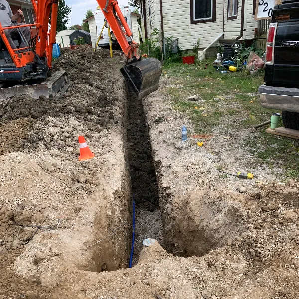 Sewer and water line installation St. Thomas, Ontario.